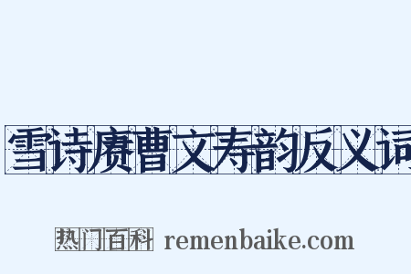 雪诗赓曹文寿韵反义词是什么意思的图片